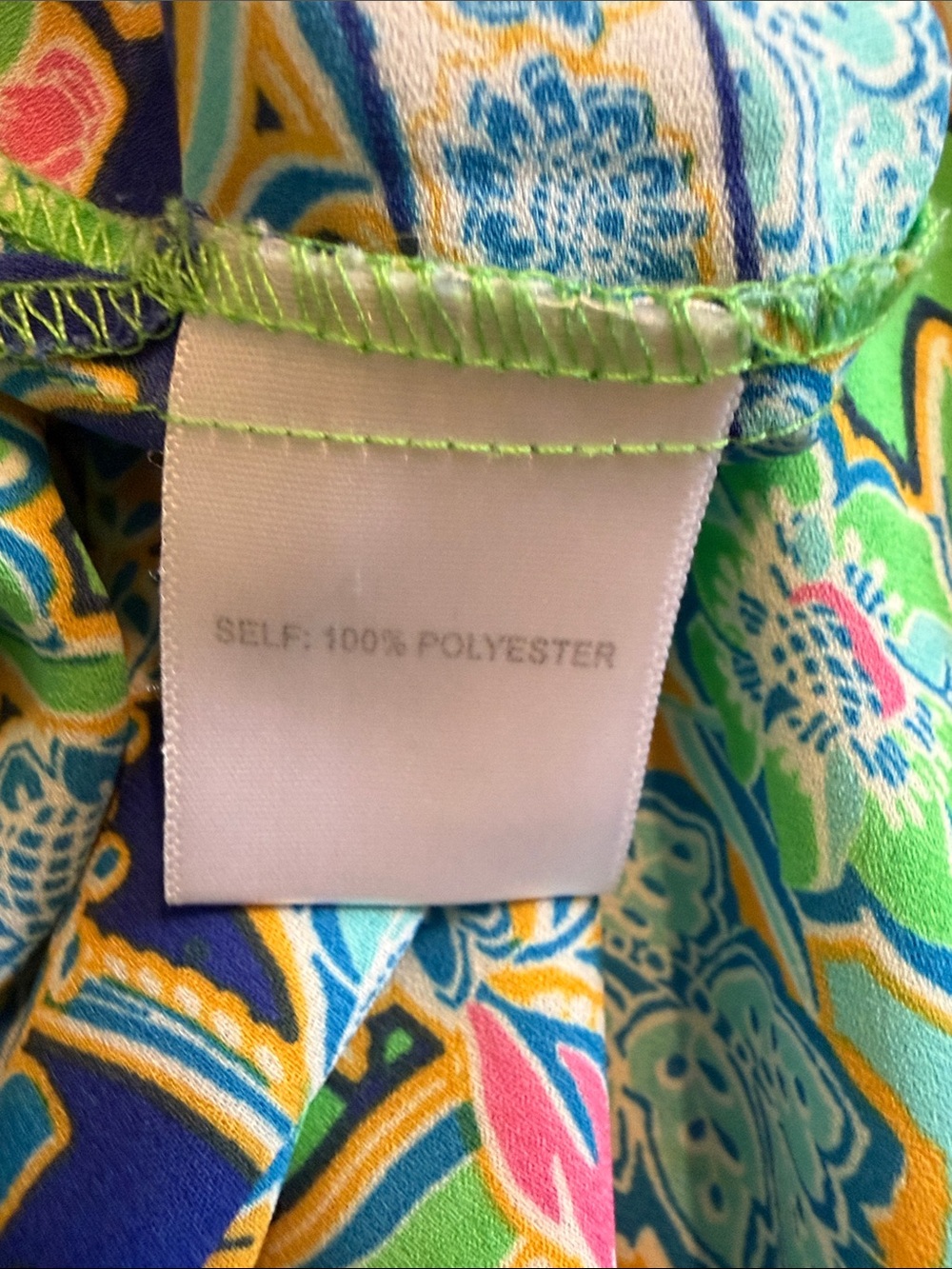 Rose&Olive Green Floral Sleeveless Camisole with Blue Border - Picture 4 of 4